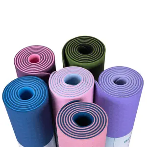 183cm TPE New OEM logo của bạn sinh thái thân thiện Yoga Mat chống trượt hai lớp chứng nhận