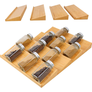 Estante de Madera Personalizado para Cocina, Organizador de Armario, Soportes y Estantes de Almacenamiento, Estante para Especias de 3 Niveles, Accesorios de Cocina de Bambú Multifuncionales - Product Image 1