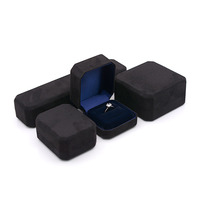 Noël Halloween cadeau Hip Hop cubain lien chaîne Tennis collier luxe velours boîte à bijoux noir octogonal boîte à bijoux