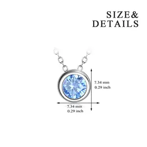 Wholesale OEM/ODM Custom 18inches O Chain 925 Sterling Silver Blue Crystal Necklace