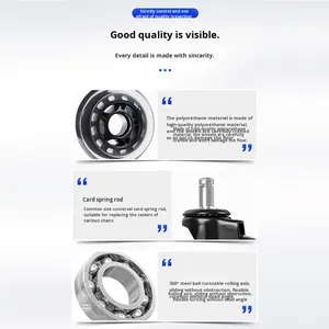 Universal 3-Zoll Polyurethan-Stützstange für Geräuscharme, Minimalistische Bürostühle und Schlafzimmerrollen mit Drehfunktion und Schnappfeder-Mechanismus - Product Image 2