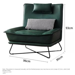 Dual-Use Small-Sized Modern L-Shape Sofa <strong>Bed</strong> Pull-Out Folding Single <strong>Bed</strong> for Living Room Apartment Hotel Artificial Leather - Product Image 3