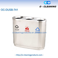Poubelle de cuisine intérieure O-Cleaning à ouverture supérieure en acier inoxydable, poubelle de recyclage extérieure à 3 compartiments pour déchets/gordes à jeter