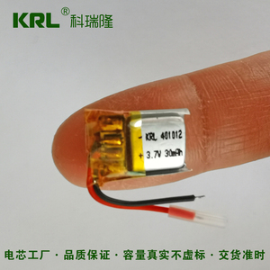 KC 인증 401012 30mAh 리포 셀 고품질 충전식 리튬 폴리머 배터리 (전동 칫솔/면도기용) - Product Image 1