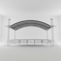 Sistema de armazón portátil de aleación de aluminio con patrón triangular y techo arqueado para exhibiciones en escenarios - Diseño modular de instalación rápida