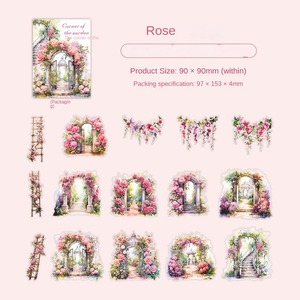 สติ๊กเกอร์ PET 30 แผ่น/แพ็ค รวมวัสดุจัดสวน 6 ชิ้น สําหรับซีรีย์ Garden Corner - Product Image 6
