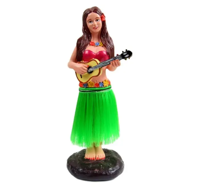 Hawaii Hula kız Dashboard bebek Ukulele boukulele heads ile araba Dashboard koleksiyonu için figürler hediyeler ev dekorasyon bebek