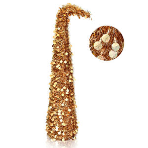 Set Dekorasi dan Perlengkapan Pesta Natal Pohon <span class=keywords><strong>Yew</strong></span> Leher Bengkok yang Dapat Diulur 1,5M, Produk Terlaris Natal - Product Image 2