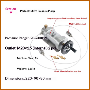 Dispositivo de Calibración de Vacío T702: Sensor de Medición, Probador e Identificador de Bombas de Vacío, Verificación de Pruebas Positivas, Alta Estabilidad - Product Image 6