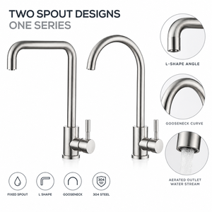 Robinet de cuisine en acier inoxydable à poignée unique avec douchette extractible, mitigeur d'évier à poser pour cuisine moderne - Product Image 3