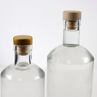 Botol Anggur Kaca Boston 200ml 375ml 500ml 700ml 750ml 1000ml dengan Logo Kustom, Botol Kaca Vodka Whisky Rum dengan Gabus