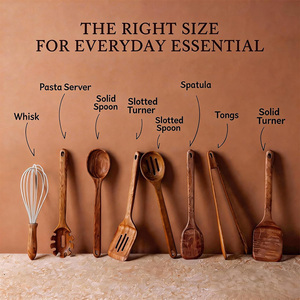 Juego de Utensilios de Cocina de Madera de Acacia Premium, 8 Piezas, para Utensilios de Cocina Antiadherentes, Cucharas de Madera Duraderas - Product Image 2