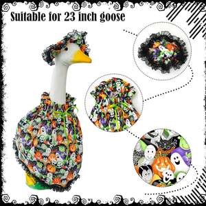 ชุดตกแต่งรูปห่าน ฟักทอง ผี หมวก ค้างคาว พร้อมโบว์ สำหรับตกแต่งสวน ระเบียง วันฮาโลวีน รูปปั้นกลางแจ้ง - Product Image 2