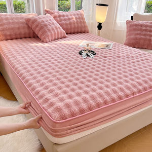 Cubrecolchón de Franela de Pelo de Conejo, Acolchado y Grueso, con Funda de Terciopelo de Leche para <span class=keywords><strong>Cuna</strong></span>, para Uso Doméstico - Product Image 5