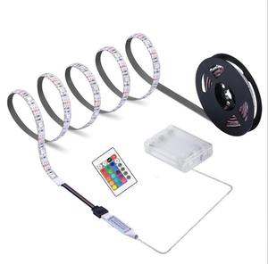 Bande <span class=keywords><strong>LED</strong></span> à piles 1m 2m 4m 5m Bande <span class=keywords><strong>LED</strong></span> RGB alimentée par piles <span class=keywords><strong>avec</strong></span> télécommande - Product Image 3
