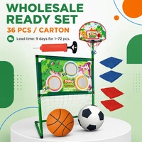 Jeu de lancer de sacs de sable 3-en-1 pour enfants, support de sacs de sable pour basketball et football, jouets sportifs interactifs d'extérieur, vente en gros