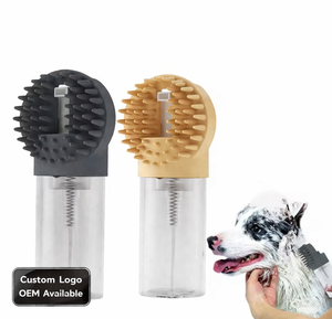 New Arrival Silicone Dog Bath Brush with Dispenser Pet Dog Shampoo Brush Pet Foam Shower Washing Brush Dog Scrubber for Bathing - Product Image 1