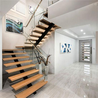 CBMMart escalier pilier en bois conceptions en aluminium main courante marches d'escalier et contremarches escalier prêt à l'emploi