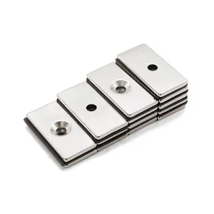 China Manufacturer Powerful Block N52 Neodymium Magnet With Countersunk Hole