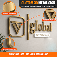 Lettres en métal dorées personnalisées, logo en acier inoxydable, enseigne murale dorée pour entreprise, enseigne en métal 3D, enseigne personnalisée en métal pour devanture de magasin