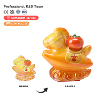 Figurine mystère en boîte surprise Cheval émaillé tricolore style Tang oriental, thème Porte-bonheur, jouet pour collectionneurs