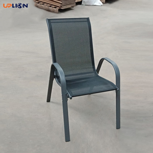 Uplion Patio Metal Dining Stacking Garden <strong>Chair</strong> With <strong>Arm</strong> Comfort Flex Material Popular <strong>Black</strong> Outdoor Metal Stacking <strong>Chair</strong> - Product Image 2