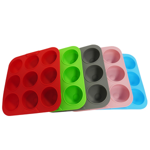 Moule à pain rond en silicone antiadhésif à 9 cavités pour <span class=keywords><strong>hamburger</strong></span>, moule à pain pour la cuisson de petits pains faits <span class=keywords><strong>maison</strong></span> - Product Image 3