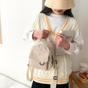 Fashion <strong>Women</strong> Mini <strong>Backpack</strong> Solid Color Corduroy <strong>Small</strong> <strong>Backpacks</strong> Simple Casual Student Bookbags Traveling <strong>Backpacks</strong> - Product Image 5