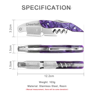 Tire-bouchon en résine professionnel serveurs 3 en 1 ouvre-bouteille en résine violette tire-bouchon tout en un tire-bouchon en résine de <span class=keywords><strong>vin</strong></span> - Product Image 4