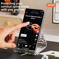 Support universel créatif en acrylique anti-tremblement pour téléphone et tablette, idéal pour bureau, avec logo personnalisé, compatible toutes marques, emballage personnalisé