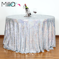 Linge de table en maille de sirène à paillettes argentées scintillantes pour les événements et les mariages