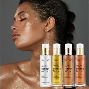Custom Logo Organic Shimmering Spray Long Lasting Highlight Brighten Waterproof Dry Body Glow Shimmer Oil