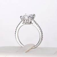 Bague rectangulaire simple et élégante en argent plaqué, micro-pavée de zircon cubique, très vendue pour fiançailles et demande en mariage