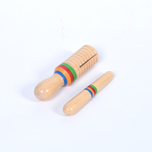 Instrument de percussion Orff en bois à tube sonore unique fileté et double rainure pour l'éducation musicale et les performances (vente en gros) - Product Image 4
