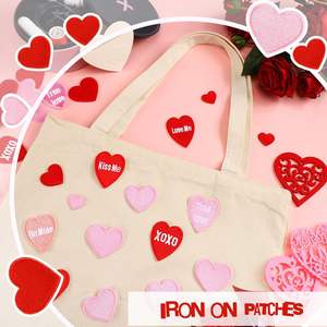 ผ้าปักลายตัวอักษรโลโก้ออกแบบได้ตามต้องการแผ่นปักลายหัวใจสำหรับเสื้อผ้าแผ่นผ้าปักลายกำมะหยี่ - Product Image 3