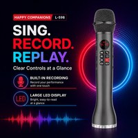 Microphone sans fil OEM USB AUX, microfono inalambrico profesional, système de mixage vidéo karaoké avec moniteur/écran