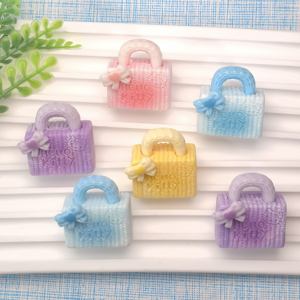 Nuevo lindo 100 unids/lote surtido colorido Bowknot cesta bolso <span class=keywords><strong>de</strong></span> mano adornos figuritas para llavero DIY decoración artesanal - Product Image 4