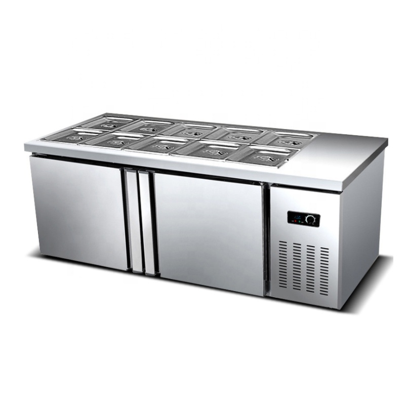 Холодильник из нержавеющей стали для приготовления пиццы, салата