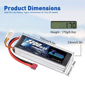 Zeee 3S LiPo pil 2200mAh 11.1V 35C yumuşak durumda pil dekanlar T konnektör - Product Image 6