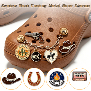 Breloque de chaussure en métal style Western Cowboy, personnalisée en émail, pour chapeau, revolver, botte, décoration culturelle du ranch, souvenir en alliage, vente directe d'usine en gros - Product Image 1
