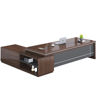 Bureau d'angle de direction moderne et luxueux Mobilier de bureau de qualité Table de patron en forme de L en panneau de bois