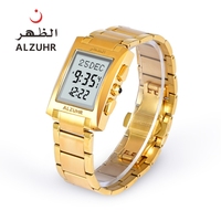 Jam Qibla Desain Baru Harga Asli Al Fajr Jam Muslim Tali Baja Tahan Karat Instruksi Bahasa Arab Digital Persegi Jam Azan