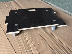 Chariot à roulettes 4 roues robuste, chariot à plateforme en bois connectable, capacité de charge de 441 lb, transpalette en bois, déplaceur de meubles en bois - Product Image 3