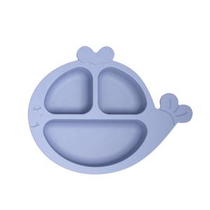 Assiette en silicone pour bébé, nouveau design, avec compartiments, pour tout-petits, mignonne, de qualité alimentaire, en forme de baleine - Product Image 2