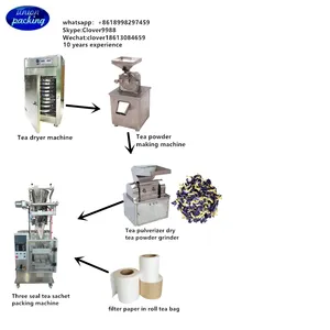 Linha de produção de chá de flor de borboleta azul seca automática completa