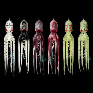 Appât souple TPE, tête plombée, <span class=keywords><strong>pieuvre</strong></span> UV, pêche en mer, eau salée, avec hameçons, en boîte, appât artificiel - Product Image 1