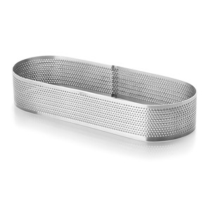 Anello ovale perforato per la cottura di prodotti da forno, utensili da pasticceria, design a rete in acciaio inossidabile - Product Image 1