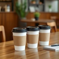 Gobelets en papier biodégradables écologiques à paroi simple, blancs, personnalisables avec logo, 4oz 8oz 10oz 12oz 16oz, pour fêtes, café jetable