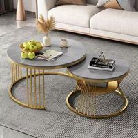 Ensemble de table basse moderne avec plateau en quartz noir et pieds en acier inoxydable, design durable pour le salon et la chambre à coucher