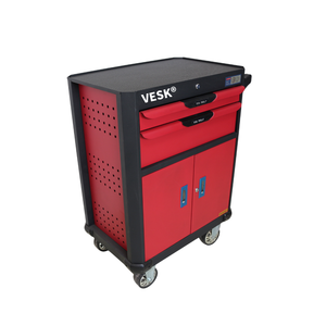 <span class=keywords><strong>Chariot</strong></span> à outils VESK Standard à 2 niveaux avec armoire intégrée à double <span class=keywords><strong>porte</strong></span>, antivol et glissières à billes - Product Image 5